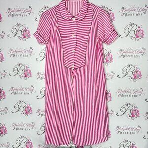 Eatons vanity fair dress rare vintage pin up girl Pink Striped Button-Up Dress